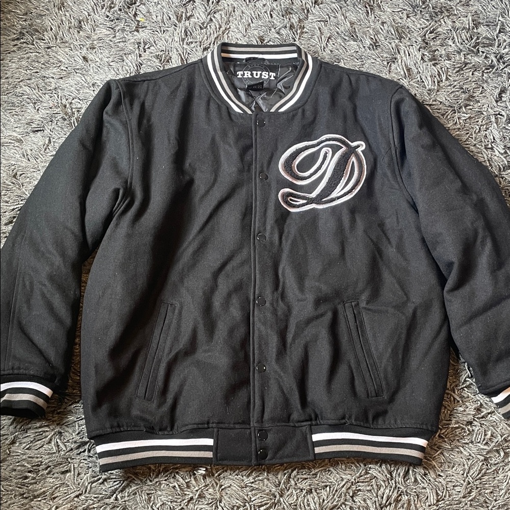 Trust Black Varsity Jacket for Men size 4XL